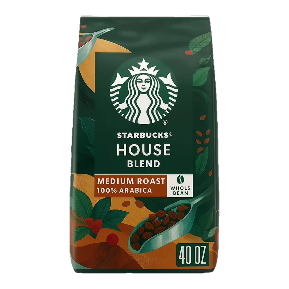 0004101000199 Café en grano mezcla de la casa - house blend - tostado medio (Starbucks) 40 oz 2.5 lb