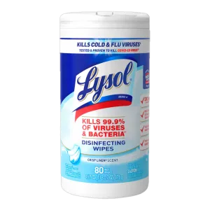 Paños de limpieza - disinfecting wipes - crisps linen (Lysol) 17.7 oz 502 g 85 ud.