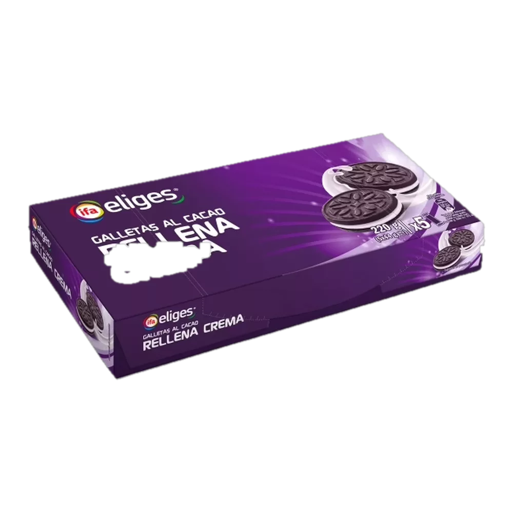 1010000171 Galletas al cacao rellenas de crema (Ifa Eliges) 5 x 44 g