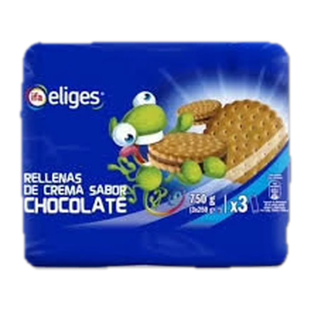 1010000182 Galletas rellenas de chocolate (Ifa Eliges) 3 x 250 g