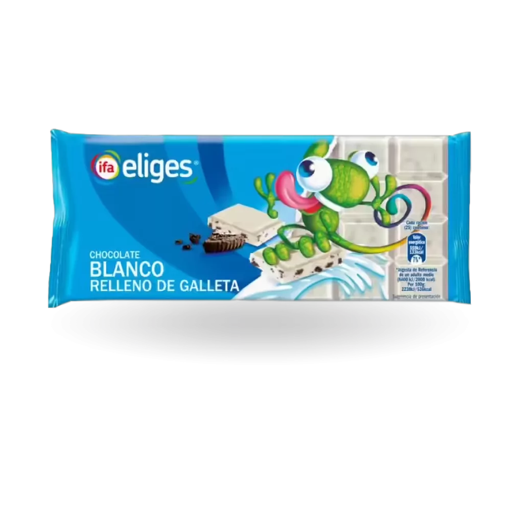 1013100003 Chocolate blanco relleno con galletas (Ifa Eliges) 100 g