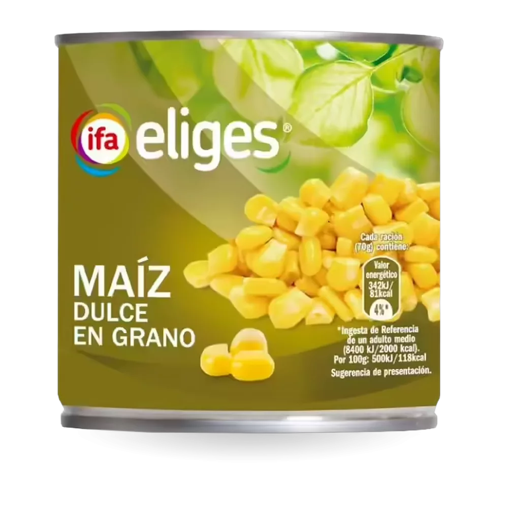1021000032 Maíz dulce en grano (Ifa Eliges) lata 285 g