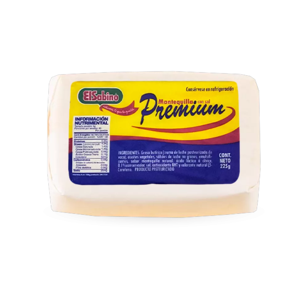 1114000108 Mantequilla con sal premium (El Sabino) 225 g