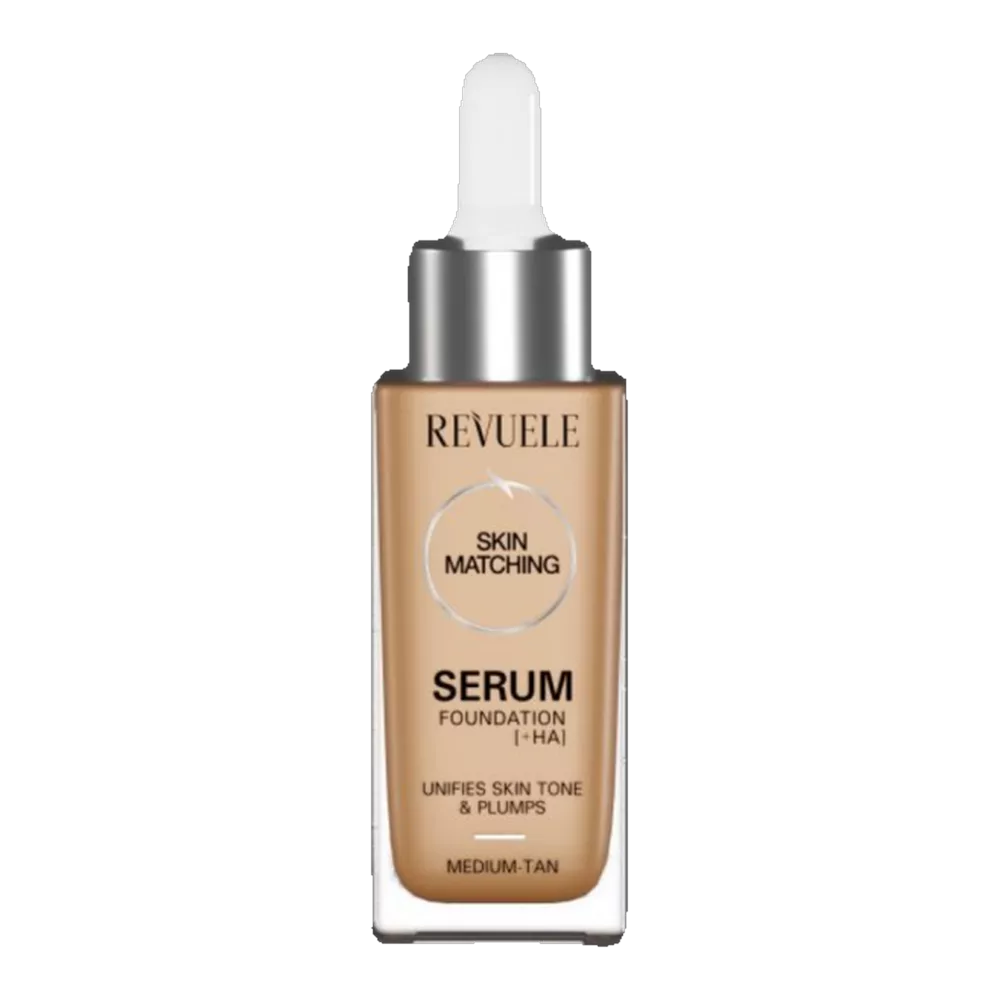 1006161100118 Base de maquillaje - Serum Foundation + HA (Revuele) 30 ml - Medio Oscuro