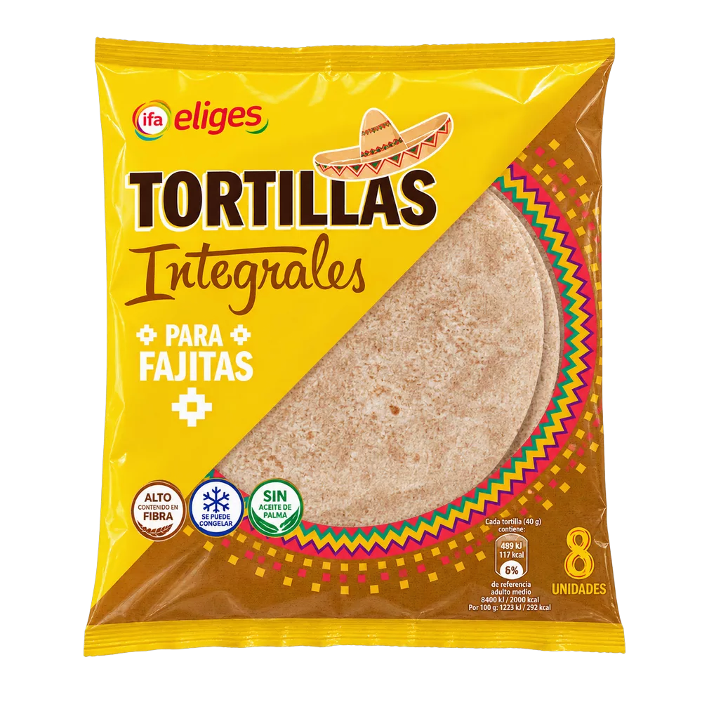 1001101800061 Tortillas Integrales para Fajitas (Ifa Eliges) 8ud.x320g