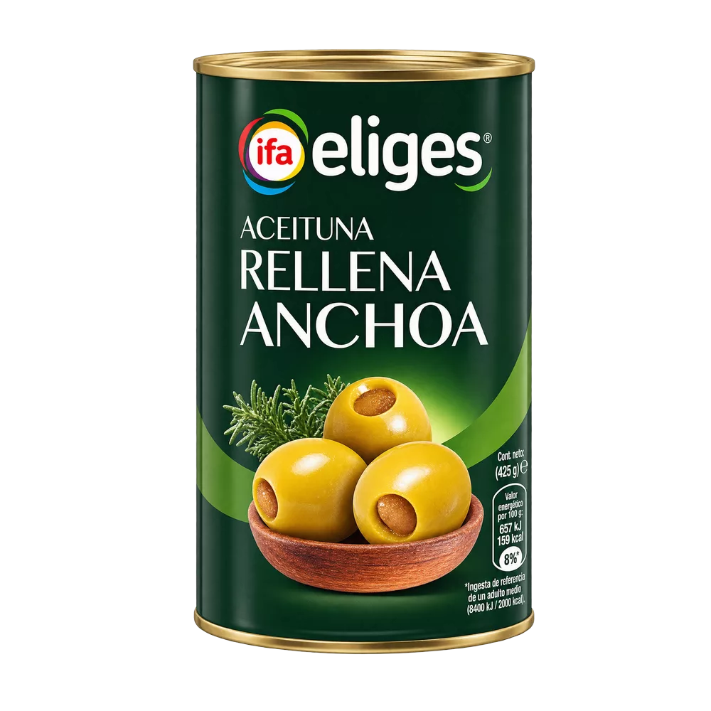 1017000038 Aceitunas rellenas con anchoa (Ifa Eliges) 150 g - MercoCaribe