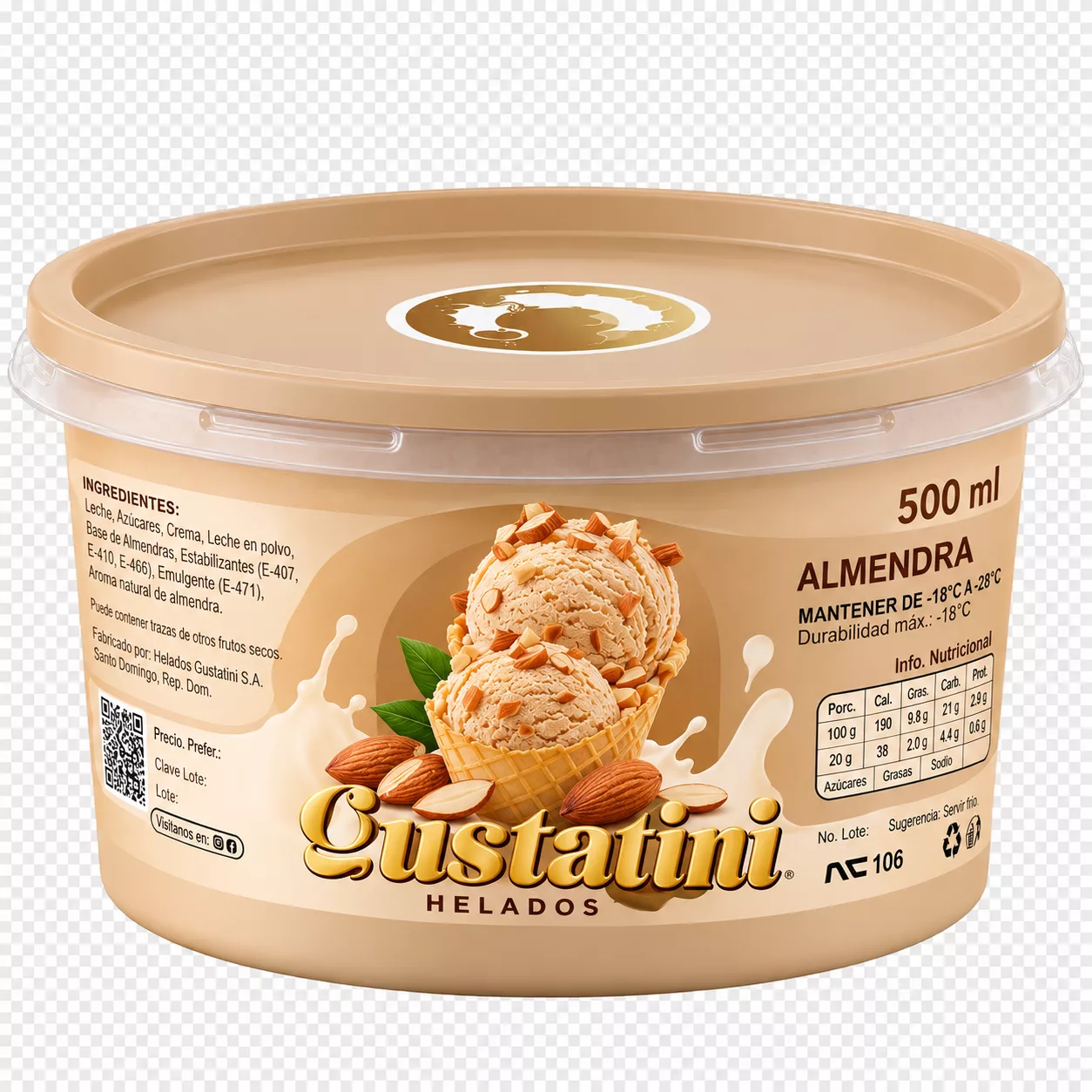 ChatGPT Image 29 sept 2026, 10_42_59 Helado de Almendra (Gustatini) 500Ml - MercoCaribe